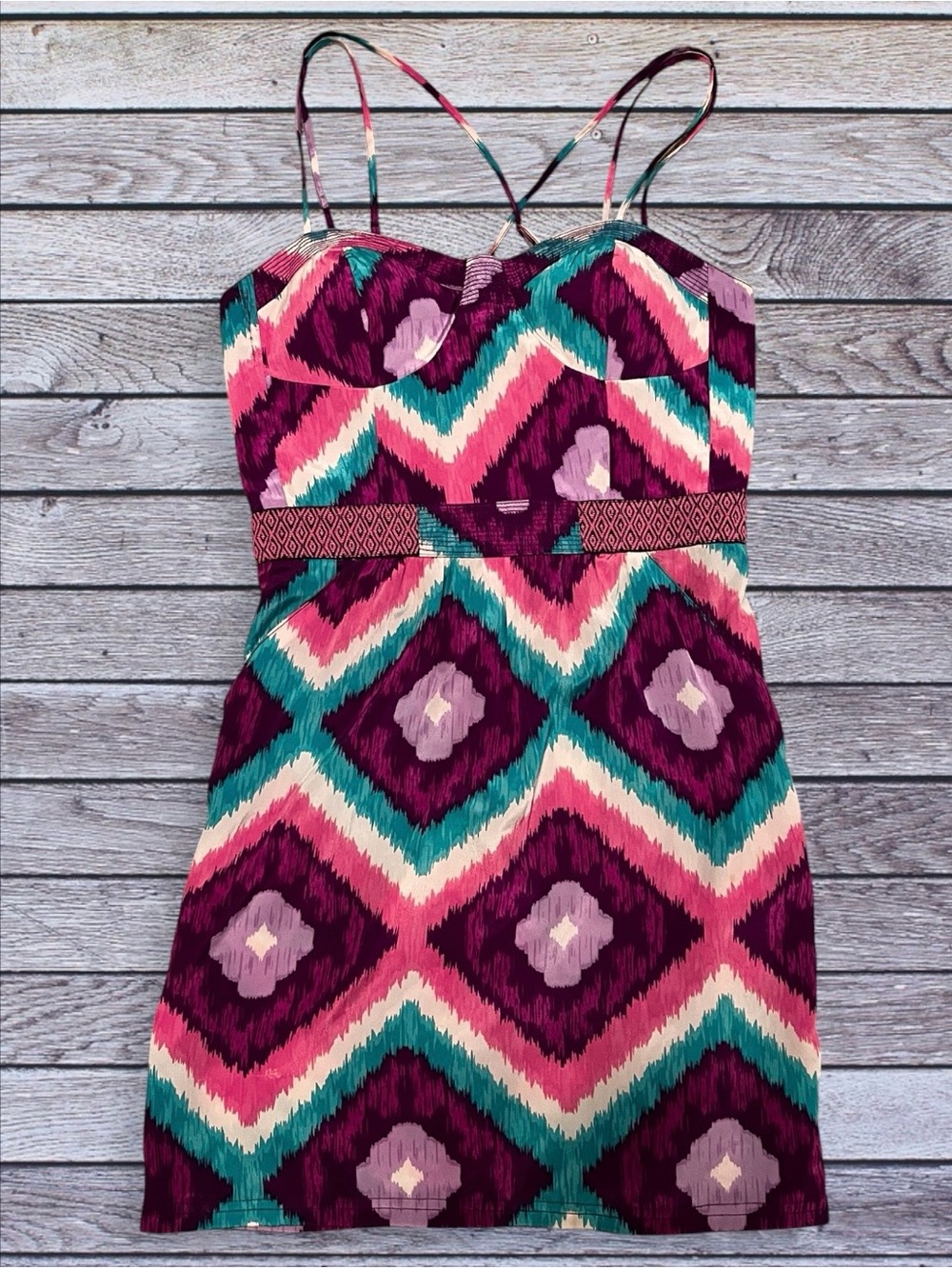 American Eagle Outfitters Multicolor Geometric Print Mini Dress 8